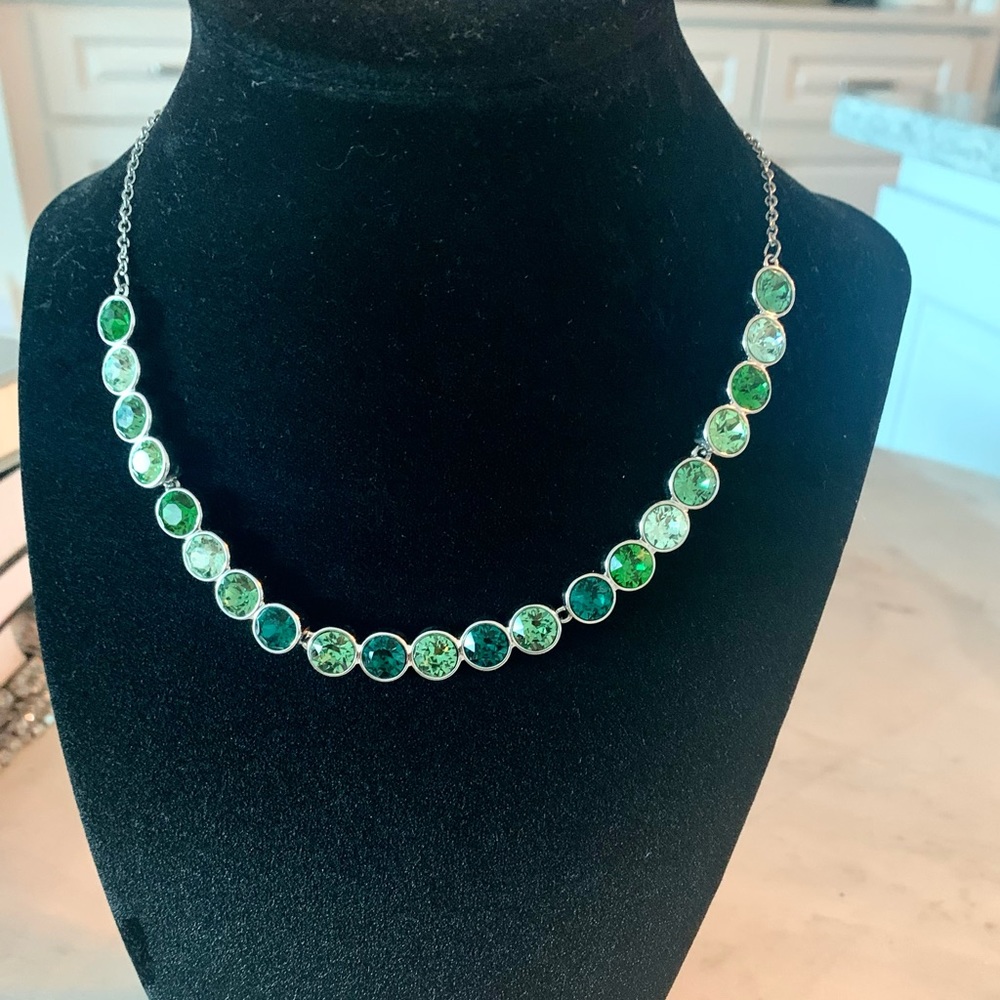 Multi green necklace by Swarovski Touchstone Crystal